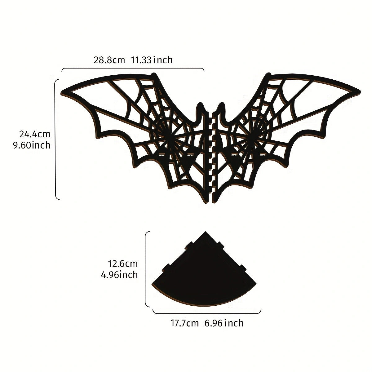 Wooden Bat Spider Web Right Angle Corner Shelf for Bedroom and Bathroom Storage Rack - SkyeDragon Gifts