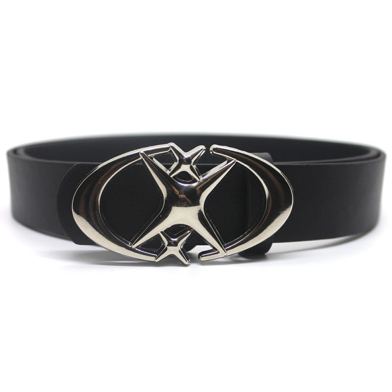 Original Design Double Crescent Moon Cross Star Buckle Belt - SkyeDragon Gifts