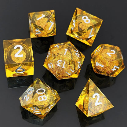 Resin Sand Flow Dice Liquid Core DND DungeonsDragons TRPG Board Game Dice Set Roleplaying Cthulhu - SkyeDragon Gifts