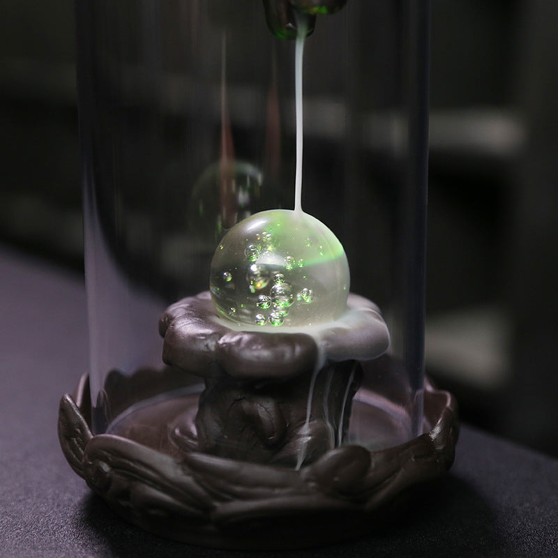 Purple Sand Dragon Backflow Incense Burner Creative Led Light Windproof Cover Dragon Backflow Incense Burner Home Decoration - SkyeDragon Gifts