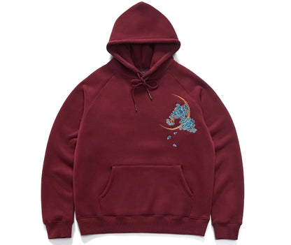Dragon thorn hooded plus velvet thickened Yokosuka embroidery men and women couple sweatshirts trendy brand jacket tops - SkyeDragon Gifts