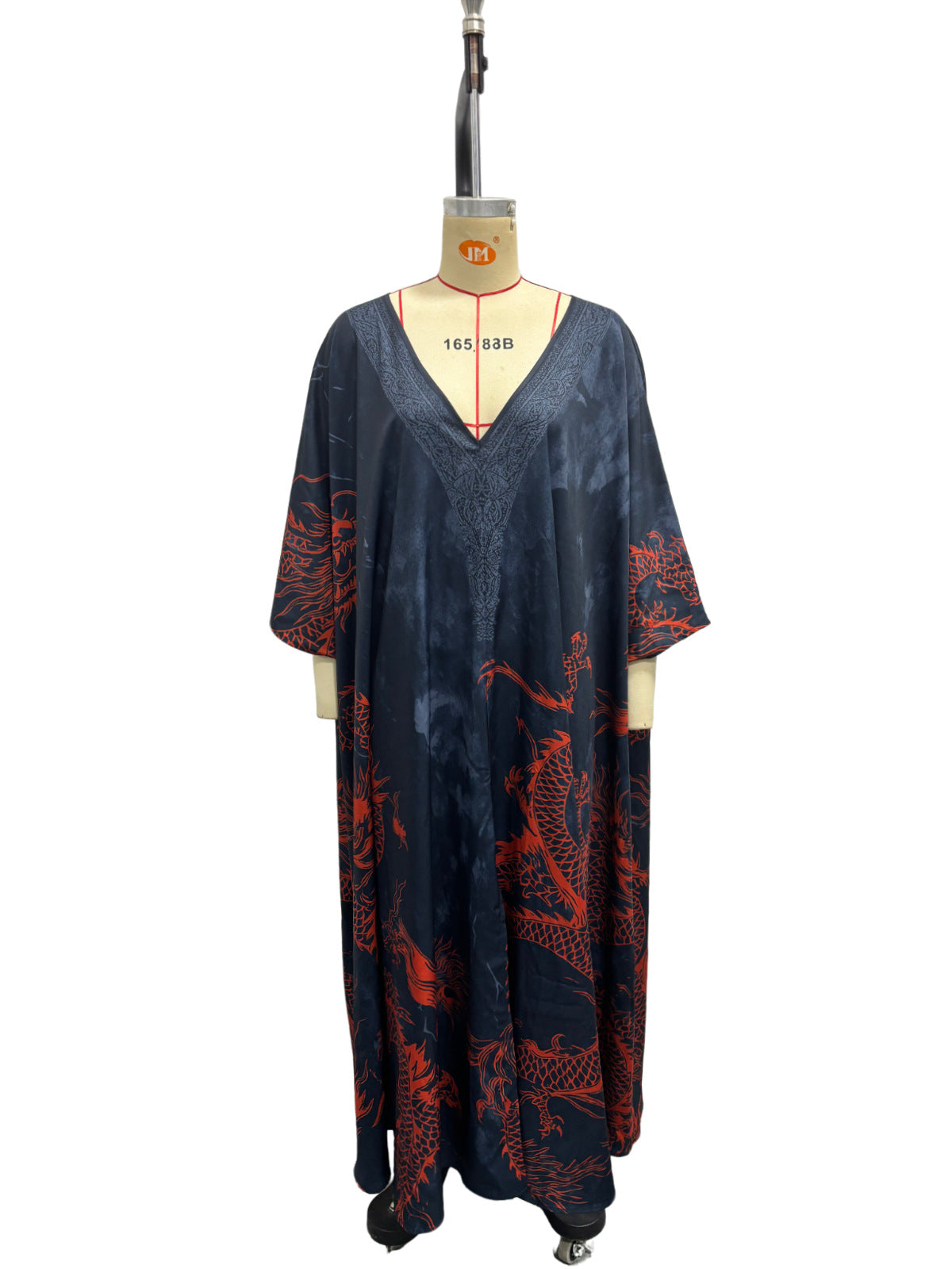 Dragon print beach vacation long dress outerwear - SkyeDragon Gifts