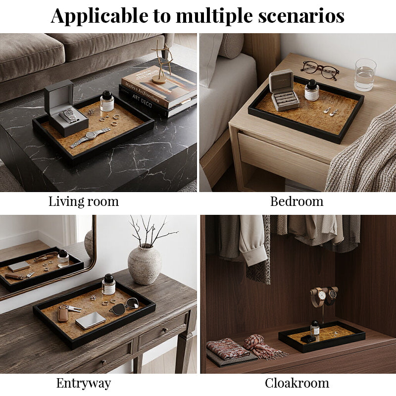 Vintage Volcanic Pattern Hotel Luxury Tea Tray: High-End Living Room Storage & Desktop Organizer - SkyeDragon Gifts