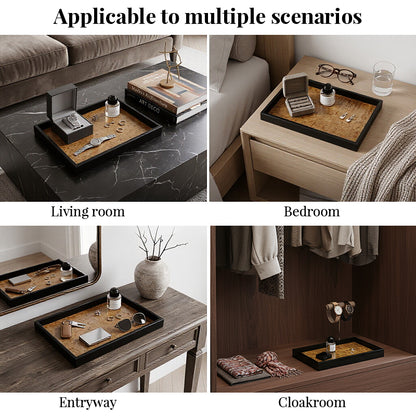 Vintage Volcanic Pattern Hotel Luxury Tea Tray: High-End Living Room Storage & Desktop Organizer - SkyeDragon Gifts