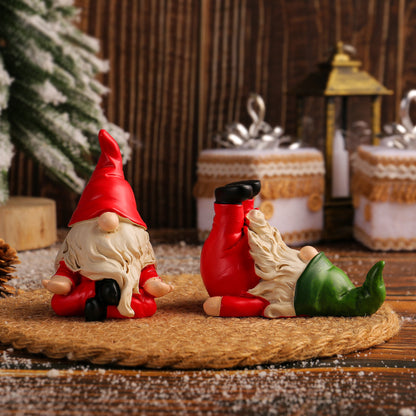 Christmas Faceless Old Man Dwarf Elf Doll Resin Yoga Sitting Decoration