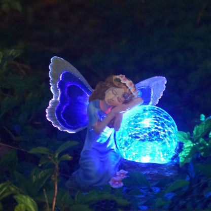 Solar Fairy Lamp Angel Resin Lamp Outdoor