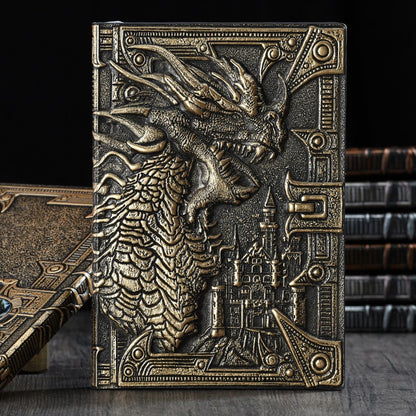 Retro Embossed Evil Dragon Notebook Metal Three-Dimensional Dinosaur European-Style Notebook - SkyeDragon Gifts