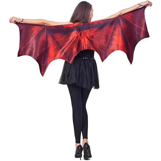 Halloween Adult Women's Dragon Horn Wings Green Purple Costume