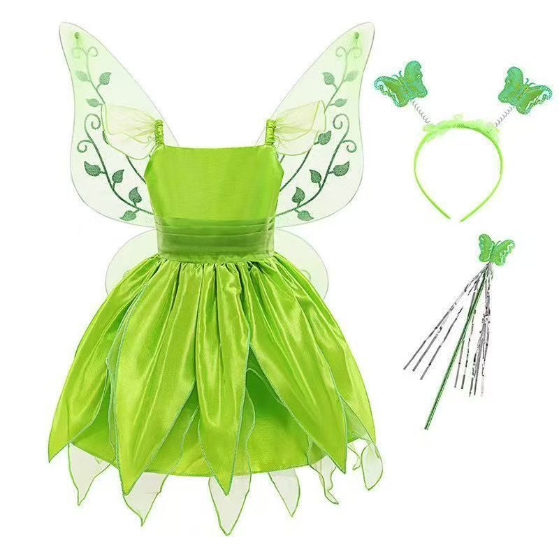 Children's Day Tinker Bell Fairy Princess Dress for Kids Party Cosplay Dance Performance Costume