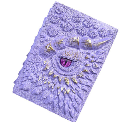 New Clear Cream-Colored Resin Animated Dragon Book with Demon's Eye for Independent Site - SkyeDragon Gifts