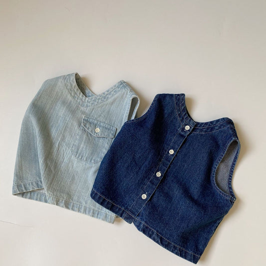 Sleeveless soft denim vest - SkyeDragon Gifts
