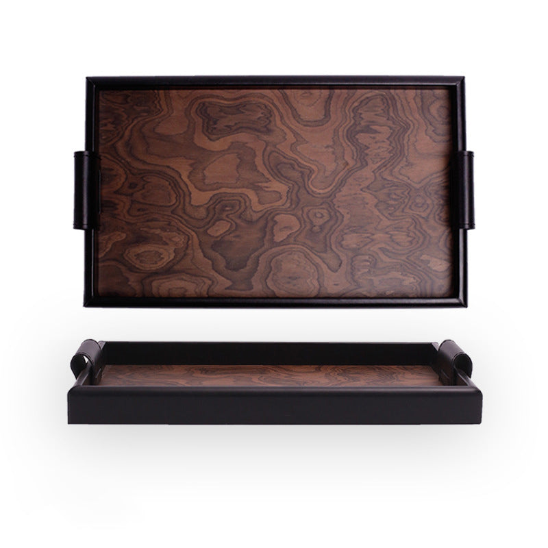 Vintage Volcanic Pattern Hotel Luxury Tea Tray: High-End Living Room Storage & Desktop Organizer - SkyeDragon Gifts