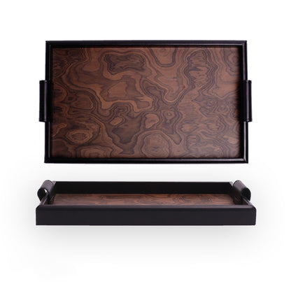Vintage Volcanic Pattern Hotel Luxury Tea Tray: High-End Living Room Storage & Desktop Organizer - SkyeDragon Gifts