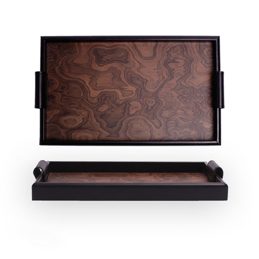 Vintage Volcanic Pattern Hotel Luxury Tea Tray: High-End Living Room Storage & Desktop Organizer - SkyeDragon Gifts