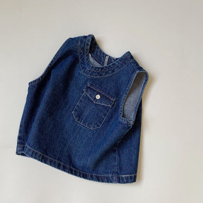 Sleeveless soft denim vest - SkyeDragon Gifts