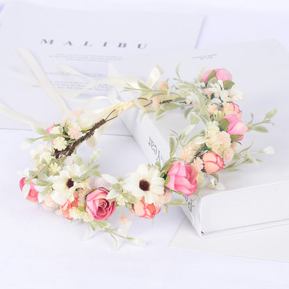 Boho Floral Crown Headband Wedding Bridesmaid Flower Girl Hair Accessory