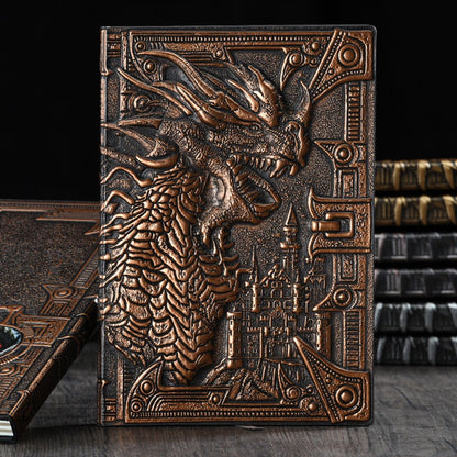 Retro Embossed Evil Dragon Notebook Metal Three-Dimensional Dinosaur European-Style Notebook - SkyeDragon Gifts