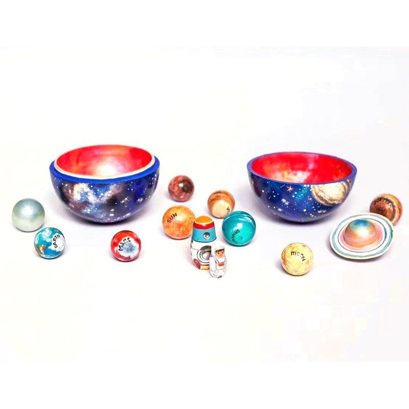 Wooden Solar System Universe Planet Creative Model Decoration Wooden Crafts