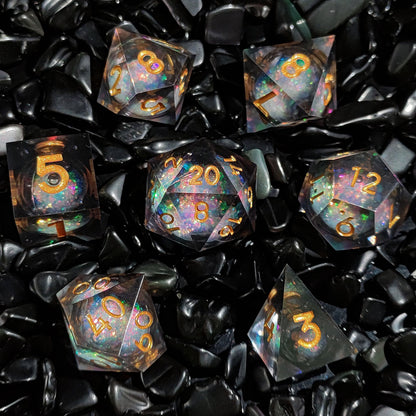 Resin Sand Flow Dice Liquid Core DND DungeonsDragons TRPG Board Game Dice Set Roleplaying Cthulhu - SkyeDragon Gifts