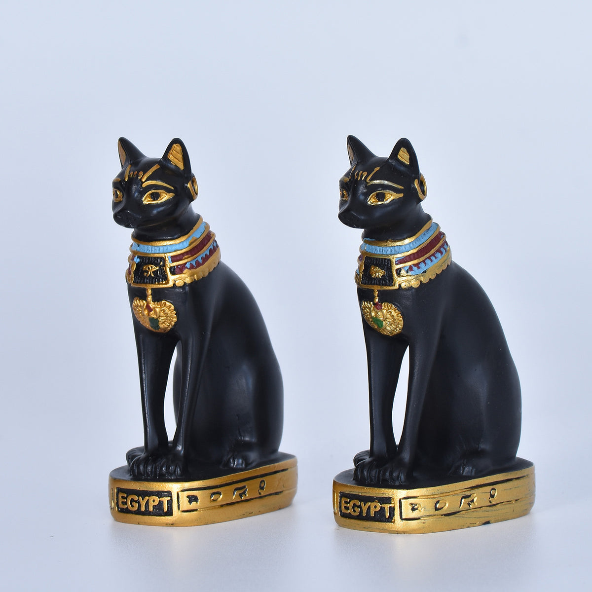 Egyptian Cat God Resin Fortune Cat Statue for Home Entrance Decor