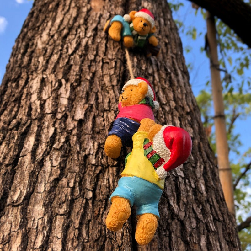 Christmas animal cartoon bear climbing rope decorations gifts outdoor pastoral courtyard crafts ornaments