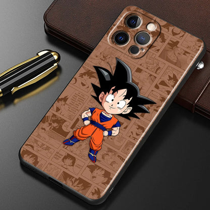 Suitable for 15 iPhone Fashion Dragon Ball Anime Phone Case Black Other Back Cover Color Painting - SkyeDragon Gifts
