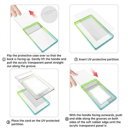 Glitter Gradient PSA Card Protector, Silicone Cover for PSA 35/10 Slabs, Sparkle TPU Sleeve for Pokemon & Sports Trading Cards - SkyeDragon Gifts