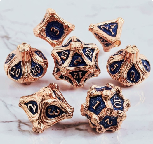 Solid Metal and Wood DND Dice TRPG Cthulhu Set Polyhedral Dungeons &amp; Dragons COC Tabletop Role-Playing Game - SkyeDragon Gifts