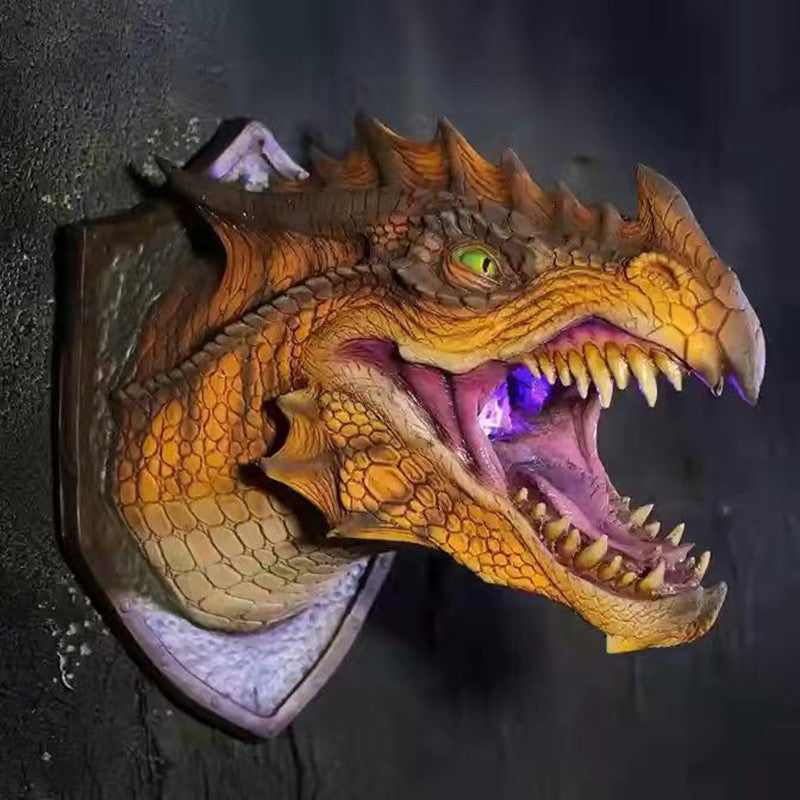 Dinosaur Head Wall Pendant LED Luminous Sprayable Dragon Legend Home Small Humidifier Scene Decoration Props - SkyeDragon Gifts