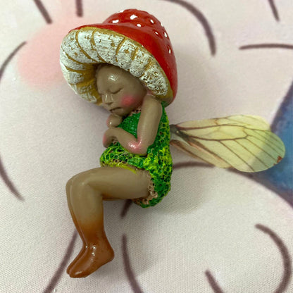Sleeping Fairy Resin Crafts Sleeping Mushroom Elf Ornament Small Forest Mushroom Fairy Ornament