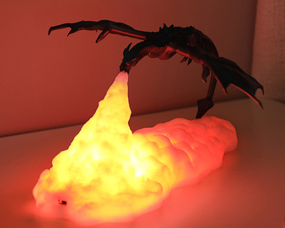 3D Printed Fire-breathing Dragon Lamp home Creative Night Light New Strange Lamp LED Charging Night Light Birthday Gift - SkyeDragon Gifts