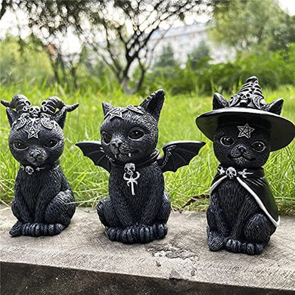 Halloween Witch Black Cat Resin Decoration Figurine Magical Mysterious Atmosphere Design Decorative Ornament - SkyeDragon Gifts