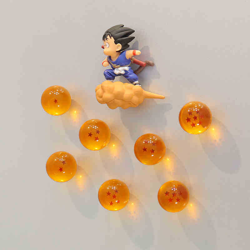 Dragon Ball Fridge Magnet Creative Transparent Sphere Strong Magnetic Note Sticker