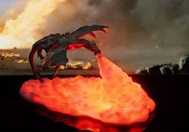 3D Printed Fire-breathing Dragon Lamp home Creative Night Light New Strange Lamp LED Charging Night Light Birthday Gift - SkyeDragon Gifts