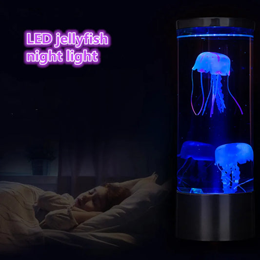 USB Power Jellyfish Mood Desk Bedside Lamp Fantasy Aquarium Hypnotic Color Changing Kids LED Night Light Home Decor - SkyeDragon Gifts
