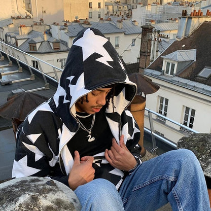 Star Printed Zip Up Hoodies - SkyeDragon Gifts