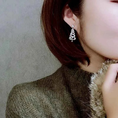 Christmas Tree Rhinestone Earrings