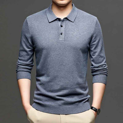 Men's Lapel Knit Pullover Sweater