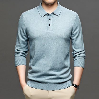 Men's Lapel Knit Pullover Sweater - SkyeDragon Gifts