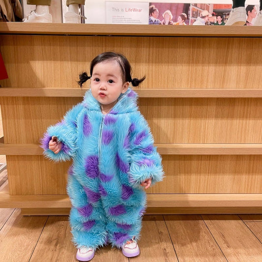 Cute Animal Baby Jumpsuit — Cozy Hooded Zip Romper for Autumn & Winter - SkyeDragon Gifts