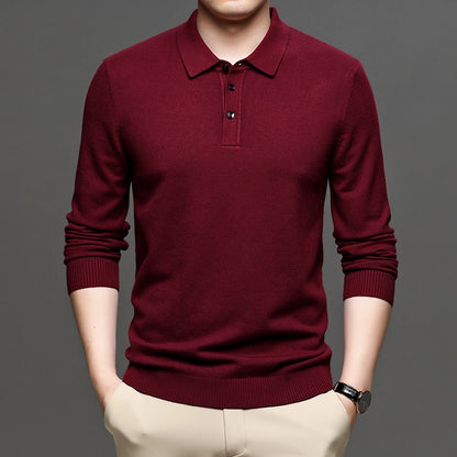 Men's Lapel Knit Pullover Sweater - SkyeDragon Gifts